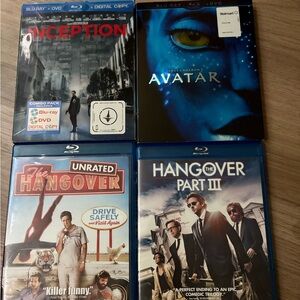 Blu-ray Movie Collection: Inception, Avatar, Hangover Series 4 total